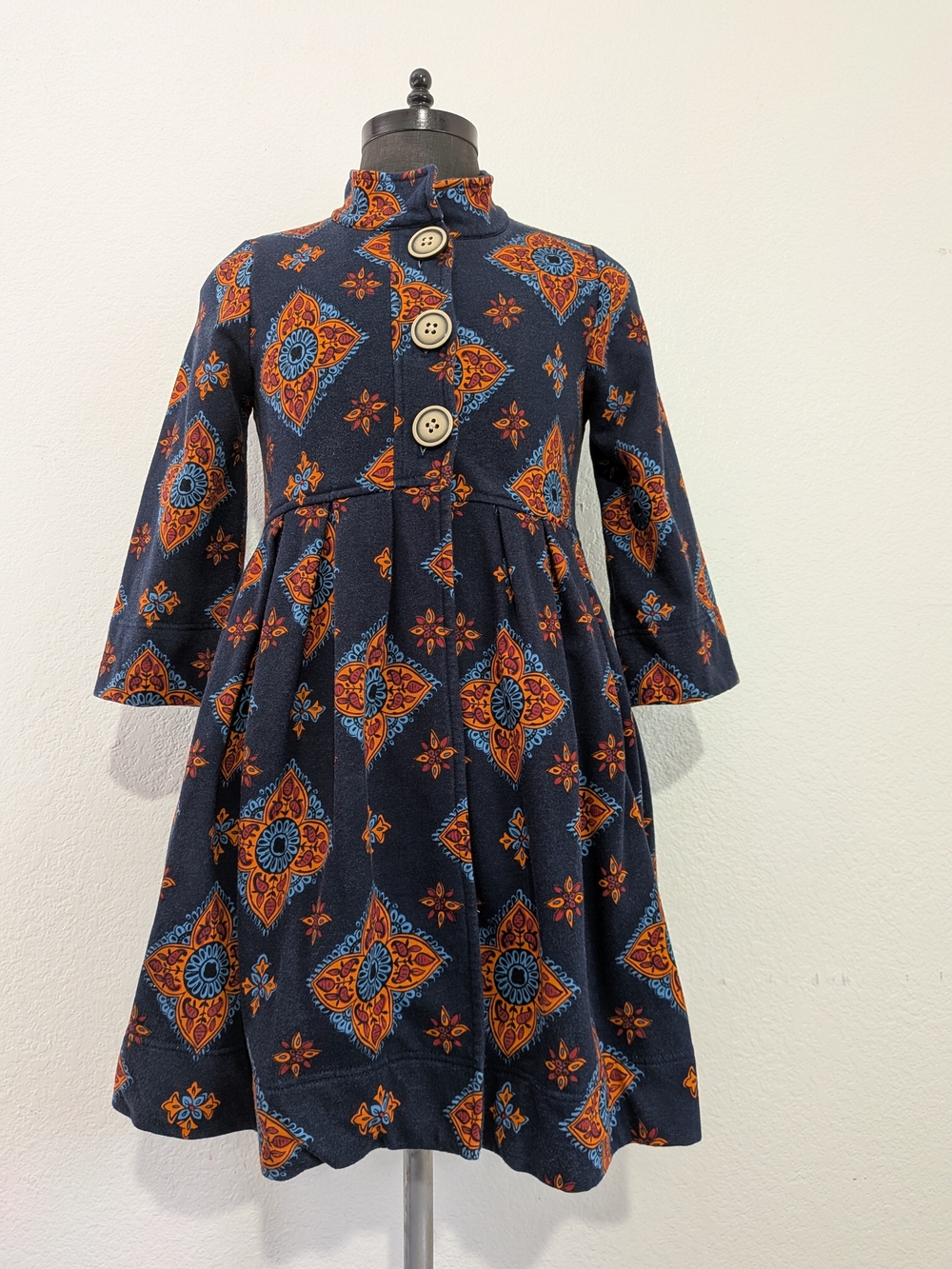 Ivy June Blue Floral Knitted Cardigan/ Jacket Size Small